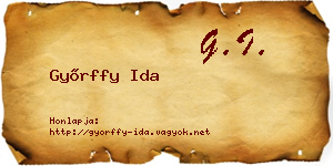 Győrffy Ida névjegykártya